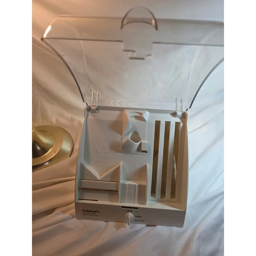 Cuisinart Blade and Disc Holder Model BDH-2 White Storage Case with Clear Lid